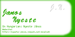 janos nyeste business card