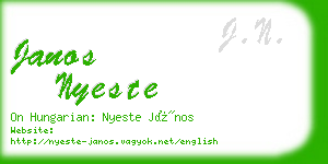 janos nyeste business card